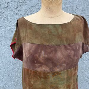 Silk hand Dyed top in XS by Xsilk  Artisan Art to wear slow fashion boxy blouse